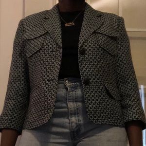 Art Deco printed cropped blazer